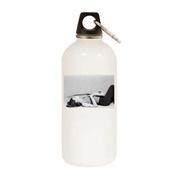 Carla Bruni White Water Bottle With Carabiner