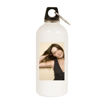 Carla Bruni White Water Bottle With Carabiner