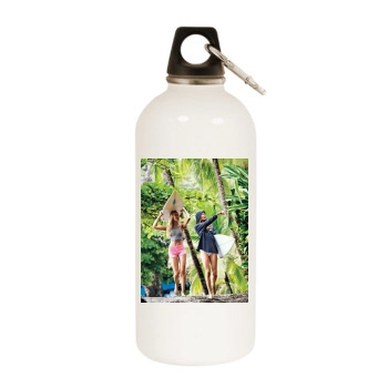 Candice Swanepoel White Water Bottle With Carabiner