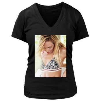 Candice Swanepoel Women's Deep V-Neck TShirt