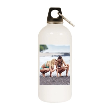 Candice Swanepoel White Water Bottle With Carabiner