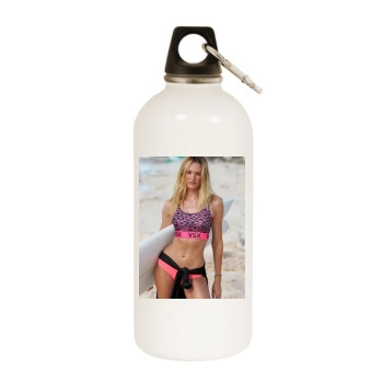 Candice Swanepoel White Water Bottle With Carabiner