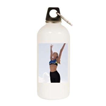 Candice Swanepoel White Water Bottle With Carabiner