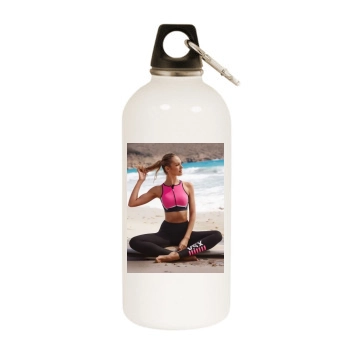 Candice Swanepoel White Water Bottle With Carabiner