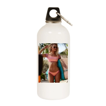 Candice Swanepoel White Water Bottle With Carabiner