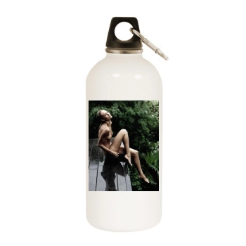 Candice Swanepoel White Water Bottle With Carabiner