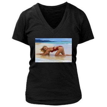 Caroline Wozniacki Women's Deep V-Neck TShirt