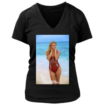 Caroline Wozniacki Women's Deep V-Neck TShirt