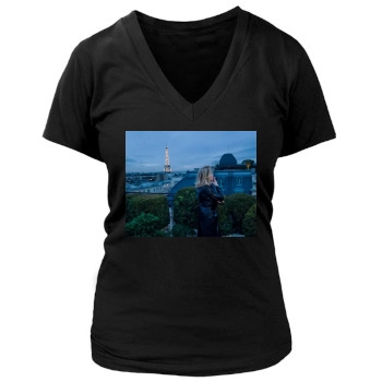 Catherine Deneuve Women's Deep V-Neck TShirt