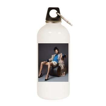 Chanel Iman White Water Bottle With Carabiner