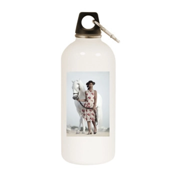 Chanel Iman White Water Bottle With Carabiner