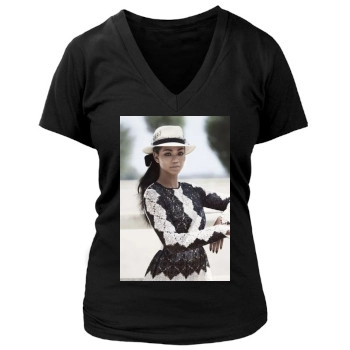 Chanel Iman Women's Deep V-Neck TShirt