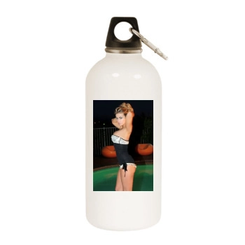 Carmen Electra White Water Bottle With Carabiner