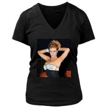 Carmen Electra Women's Deep V-Neck TShirt