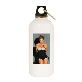 Carmen Electra White Water Bottle With Carabiner