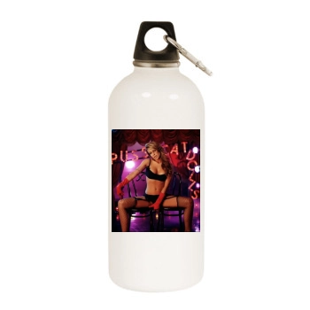 Carmen Electra White Water Bottle With Carabiner