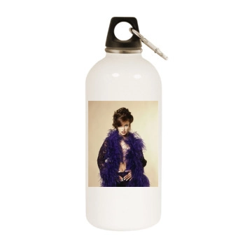 Carmen Electra White Water Bottle With Carabiner