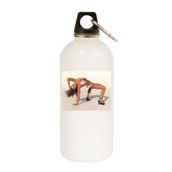 Carmen Electra White Water Bottle With Carabiner