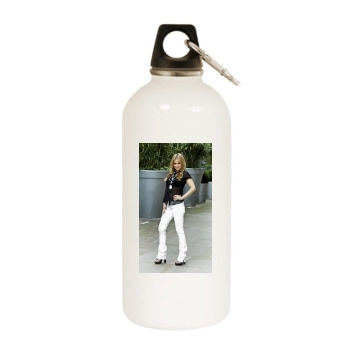 Carmen Electra White Water Bottle With Carabiner