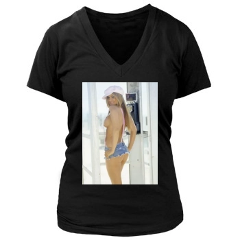 Carmen Electra Women's Deep V-Neck TShirt