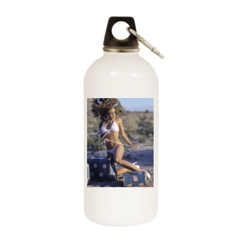 Carmen Electra White Water Bottle With Carabiner