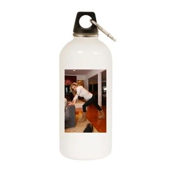 Carmen Electra White Water Bottle With Carabiner