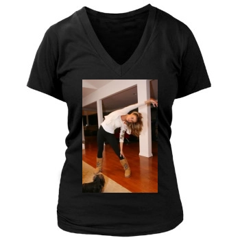 Carmen Electra Women's Deep V-Neck TShirt