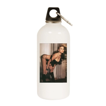 Carmen Electra White Water Bottle With Carabiner