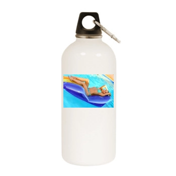 Carmen Electra White Water Bottle With Carabiner