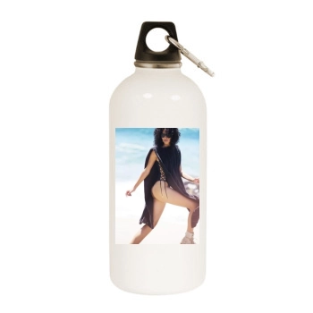 Cora Emmanuel White Water Bottle With Carabiner