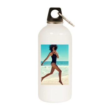 Cora Emmanuel White Water Bottle With Carabiner