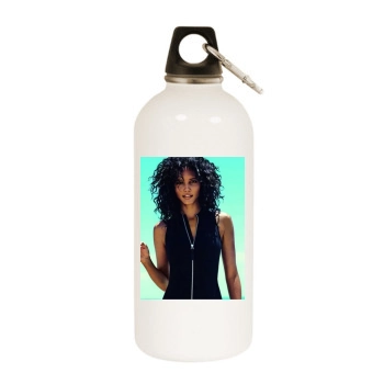 Cora Emmanuel White Water Bottle With Carabiner