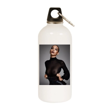 Cora Emmanuel White Water Bottle With Carabiner