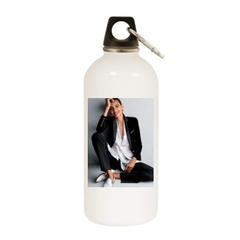 Cora Emmanuel White Water Bottle With Carabiner