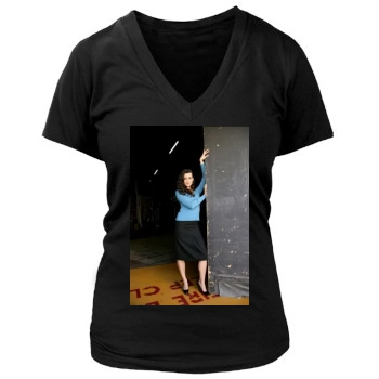 Cote De Pablo Women's Deep V-Neck TShirt