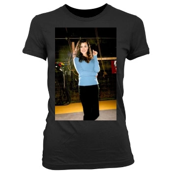 Cote De Pablo Women's Junior Cut Crewneck T-Shirt