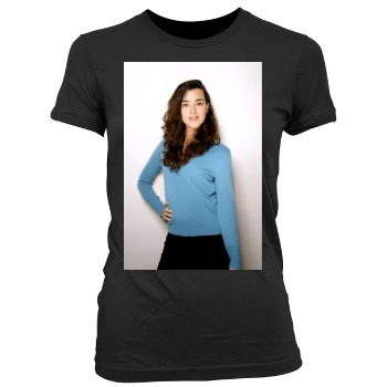 Cote De Pablo Women's Junior Cut Crewneck T-Shirt