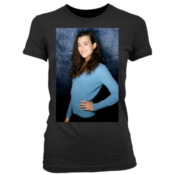 Cote De Pablo Women's Junior Cut Crewneck T-Shirt