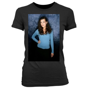 Cote De Pablo Women's Junior Cut Crewneck T-Shirt