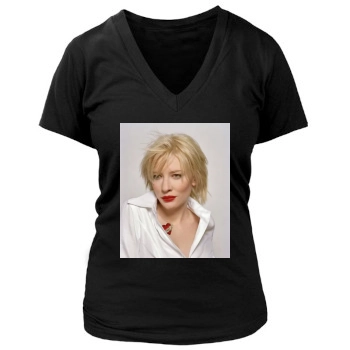 Cate Blanchett Women's Deep V-Neck TShirt