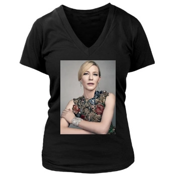 Cate Blanchett Women's Deep V-Neck TShirt