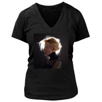 Cate Blanchett Women's Deep V-Neck TShirt