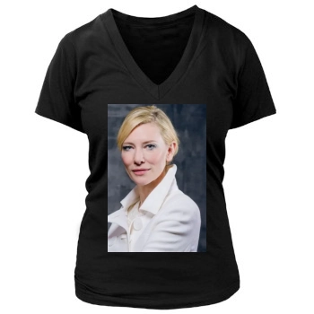 Cate Blanchett Women's Deep V-Neck TShirt