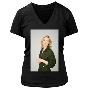 Cate Blanchett Women's Deep V-Neck TShirt