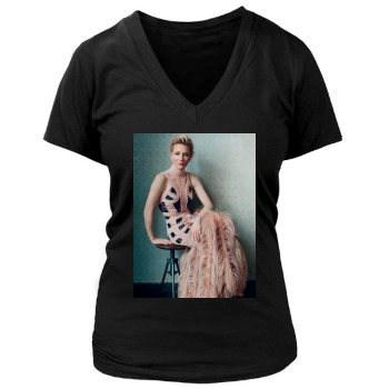 Cate Blanchett Women's Deep V-Neck TShirt