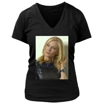 Cate Blanchett Women's Deep V-Neck TShirt