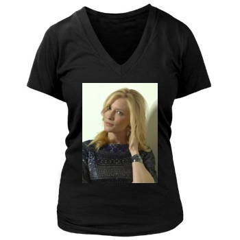 Cate Blanchett Women's Deep V-Neck TShirt