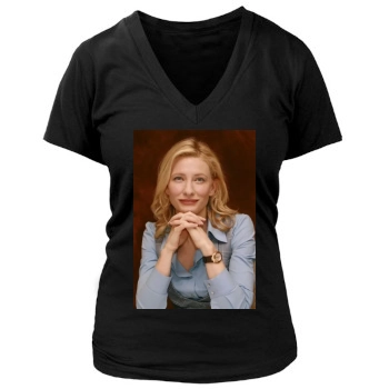 Cate Blanchett Women's Deep V-Neck TShirt