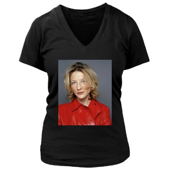 Cate Blanchett Women's Deep V-Neck TShirt