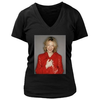 Cate Blanchett Women's Deep V-Neck TShirt